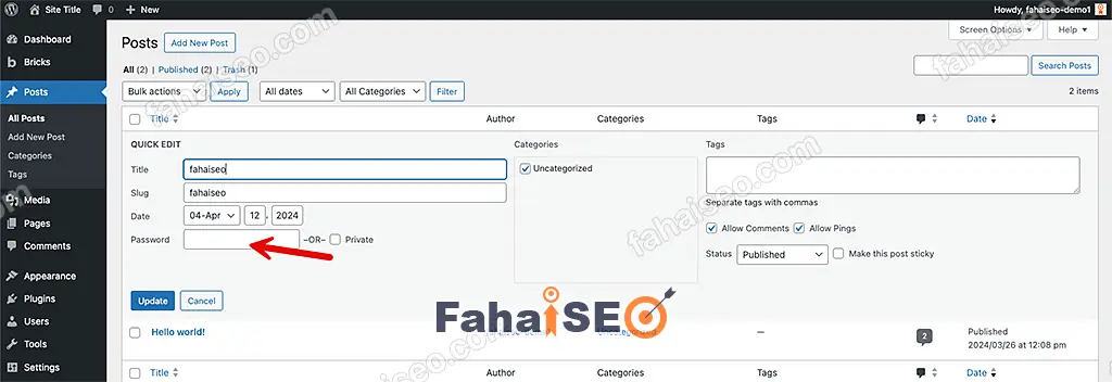 WordPress文章设置详解 1 add password for posts in wordpress