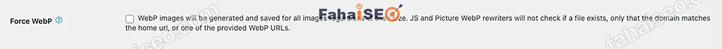 EWWW Image Optimizer插件使用教程 15 EWWW Image Optimizer插件设置:Force WebP